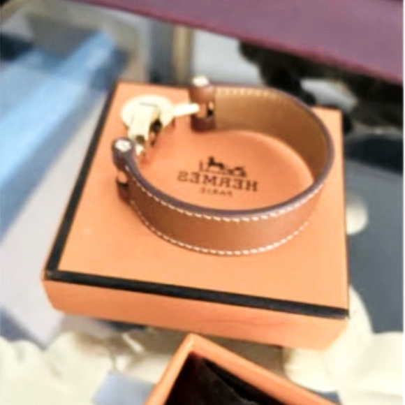 HERMÈS Lancelot Palladium Bracelet w/ Leather Strap. 7.5” - Excellent Condition. - Picture 4 of 9